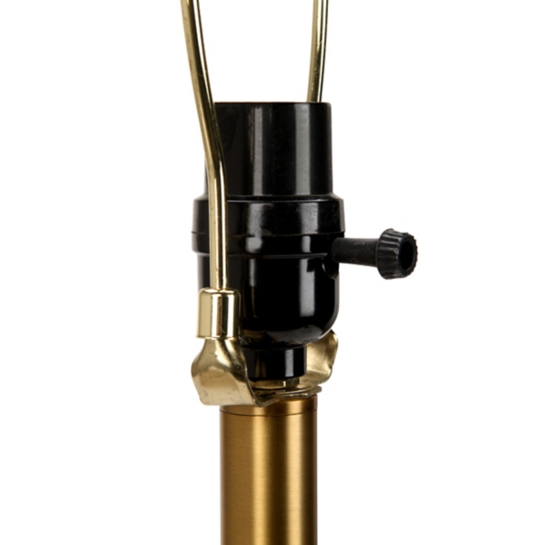 Gold and Tan Metal Pole Buffet Lamp