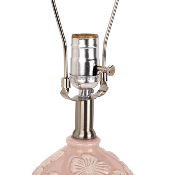 Pink Ceramic Flowers Table Lamp