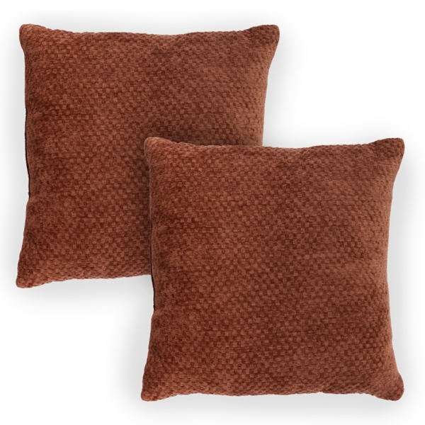 Rust Textured Chenille Pillows, Set of 2