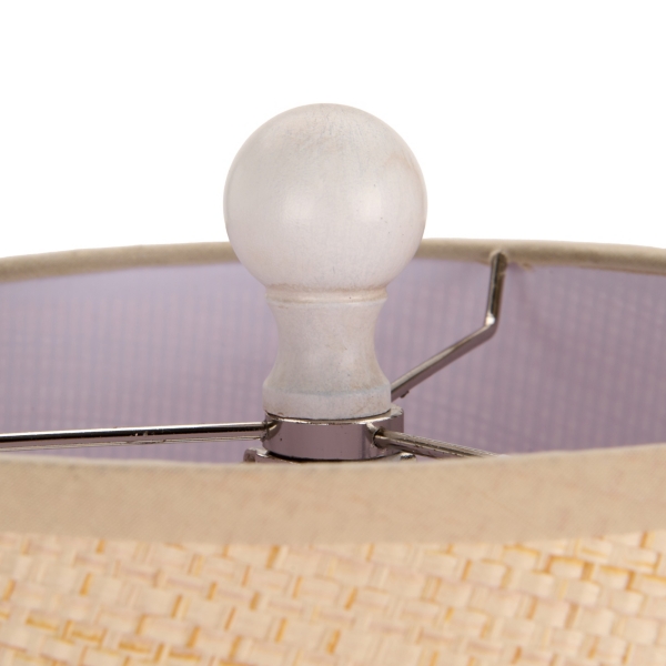 White Spindle Rattan Shade Buffet Lamp