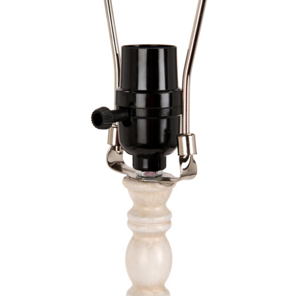 White Spindle Rattan Shade Buffet Lamp