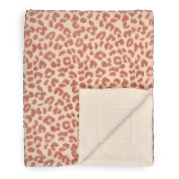 Mauve Leopard Fleece Throw