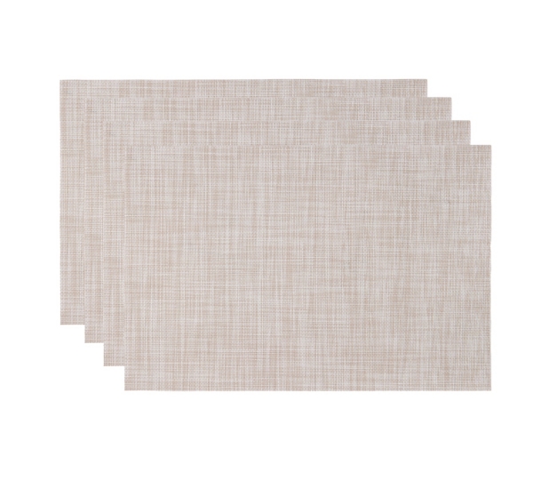 Heathered Taupe Rectangle Placemats, Set of 4