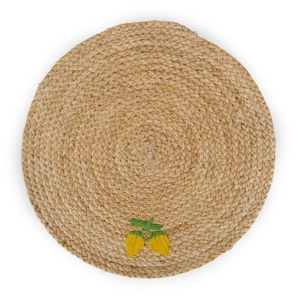 Embroidered Lemon Husk Placemat