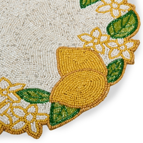 Beaded Lemon Wreath Placemat