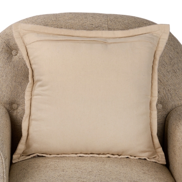 Taupe Braided Cord Trim Pillow