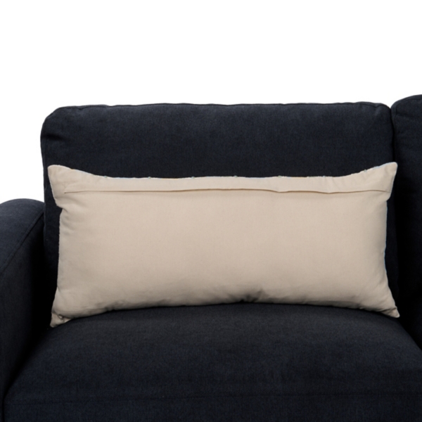 Blue and Green Striped Lumbar Pillow