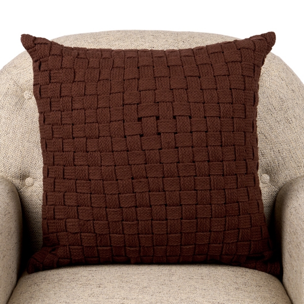 Brown Jay Chunky Weave Pillow