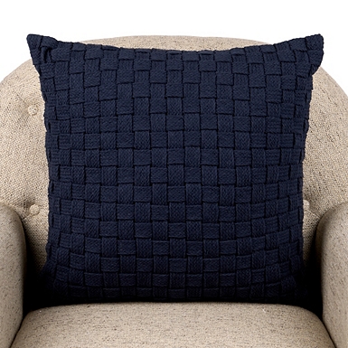 Solid Navy Woven Oversized Pillow | Kirklands Home