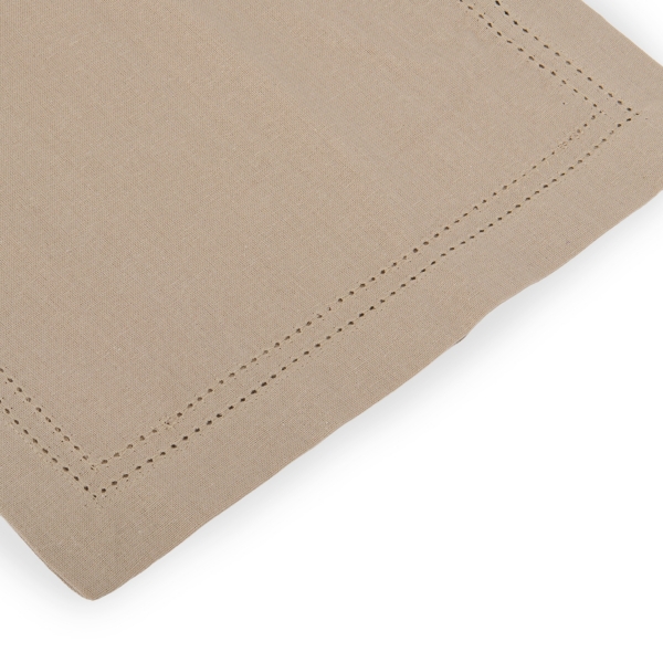 Taupe Hemstitch Cotton Table Runner