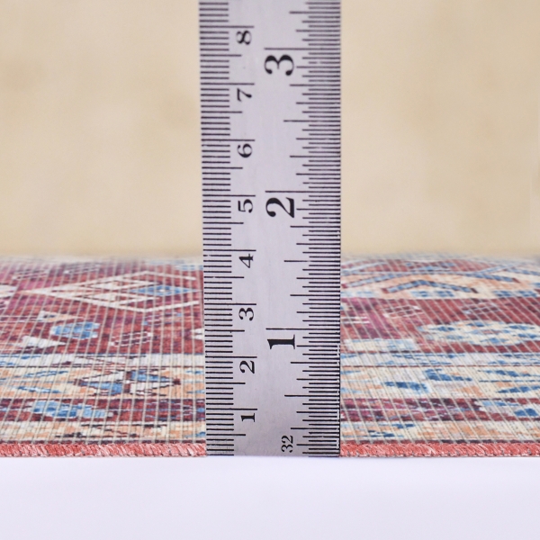 Maroon Alaska Medallion Washable Area Rug