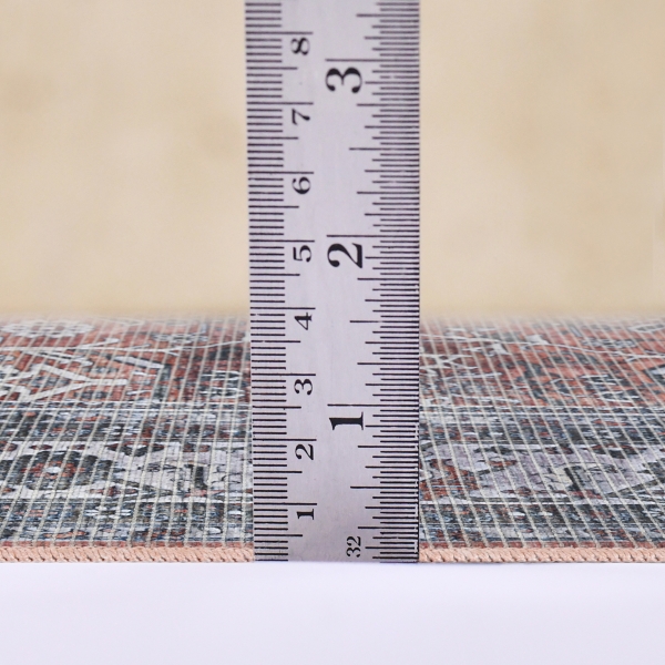 Red & Gray Alaska Floral Washable Area Rug, 9x11