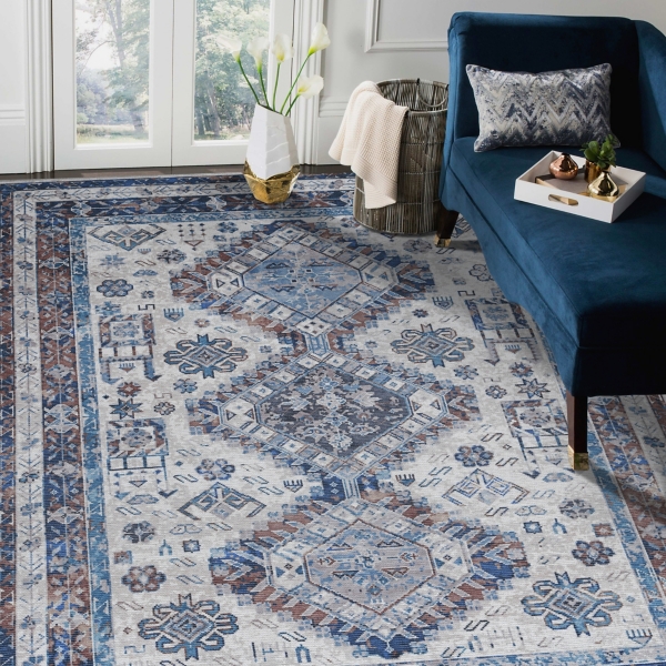 Alaska Medallion Washable Area Rug