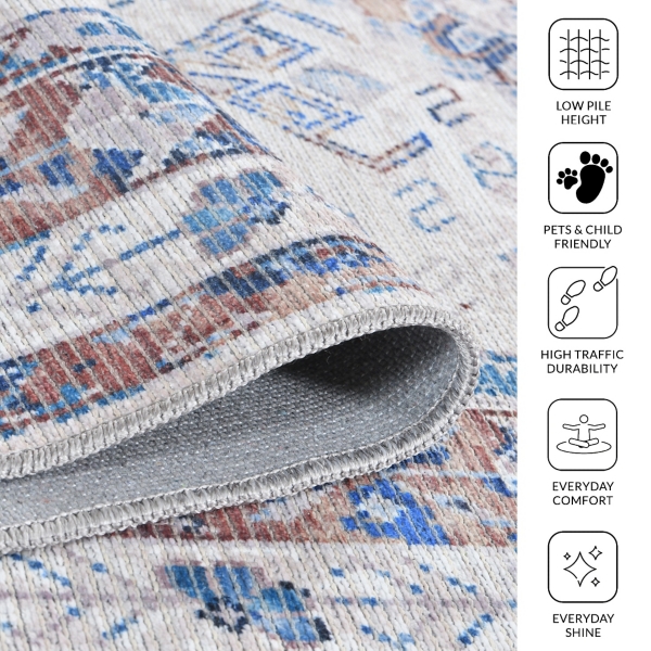 Alaska Medallion Washable Area Rug