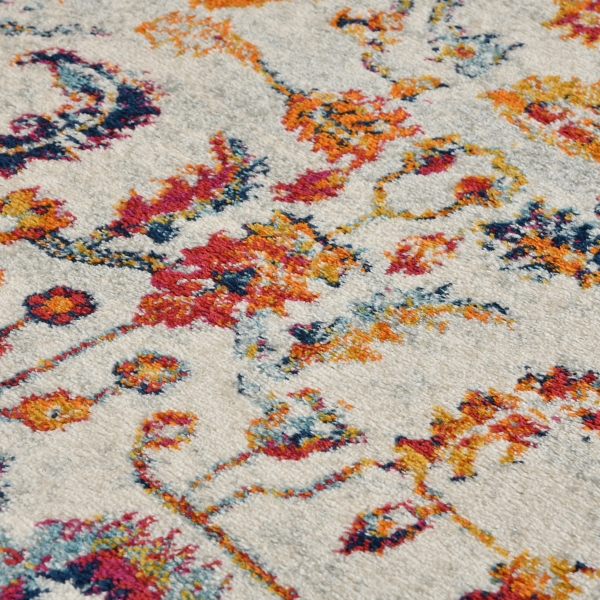 Ivory Alexandria Farmhouse Floral Area Rug