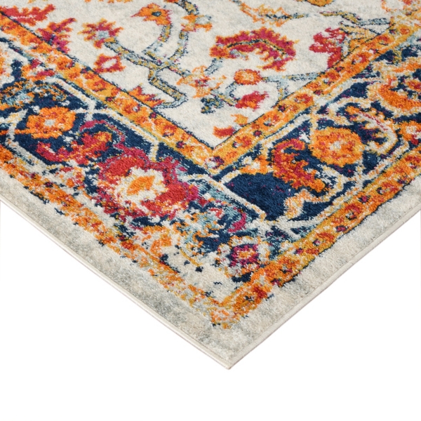 Ivory Alexandria Farmhouse Floral Area Rug
