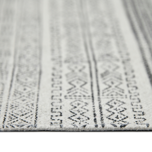 Charcoal Dune Geometric Flat Weave Area Rug