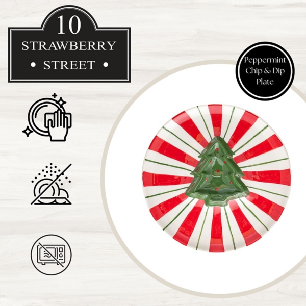 Peppermint Tree Chip & Dip Plate