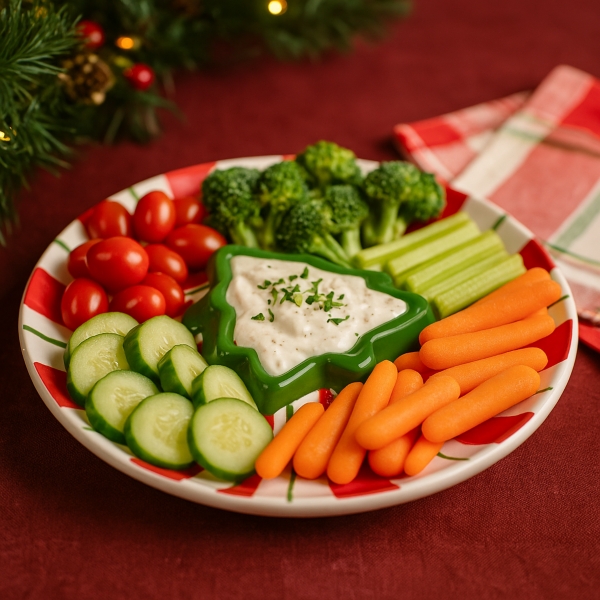Peppermint Tree Chip & Dip Plate