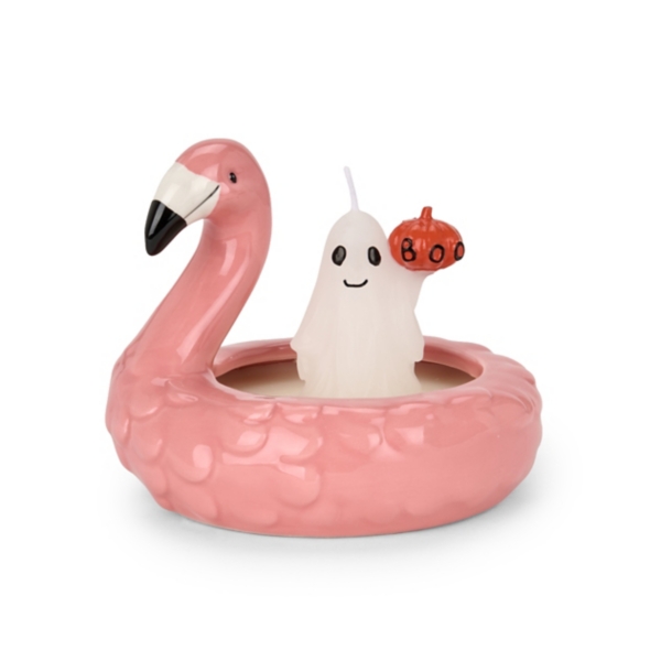 Ghost Flamingo Summerween Jar Candle