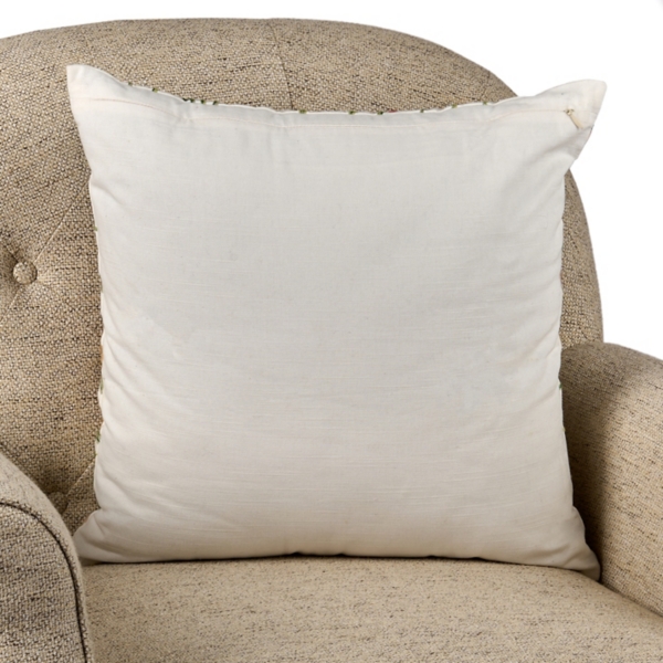 Embroidered Floral Stems Pillow