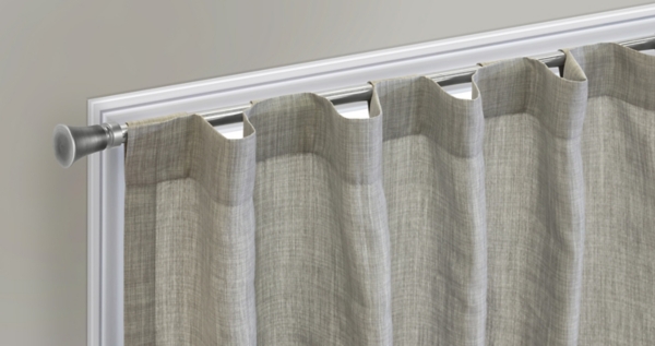 Johnston Silver Dual Header Curtain Panel