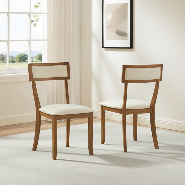 Cream Upholstered Alessia Dining Chairs, Set of 2