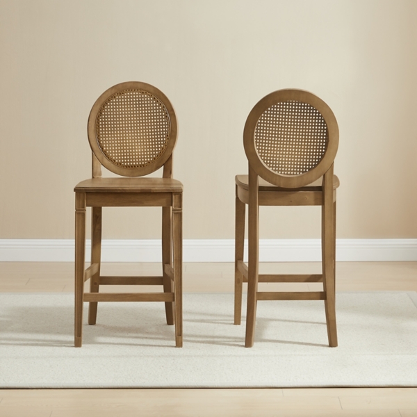 Driftwood Cane Katia Counter Stools, Set of 2