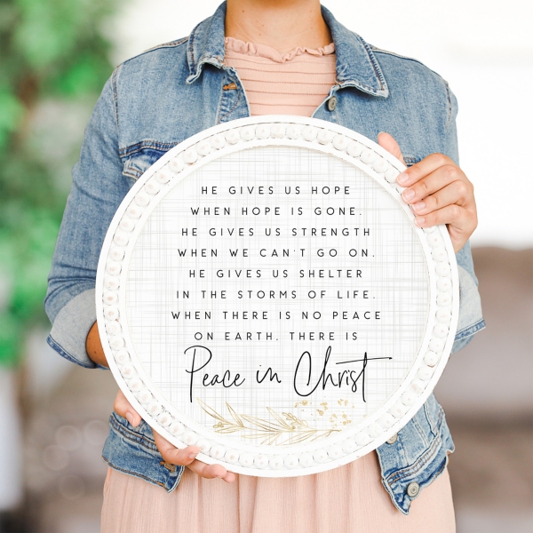 Peace in Christmas Beaded Framed Art Print