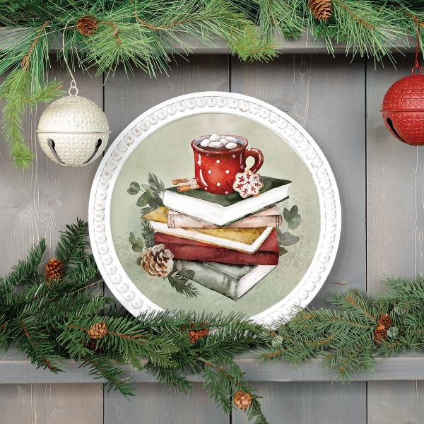 Christmas Book Mug Beaded Framed Art Print