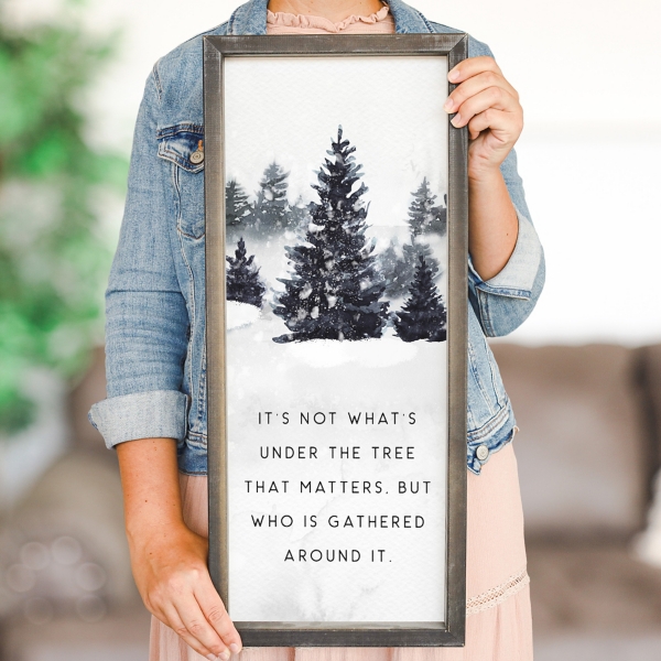 Under the Tree Wood Framed Art Print