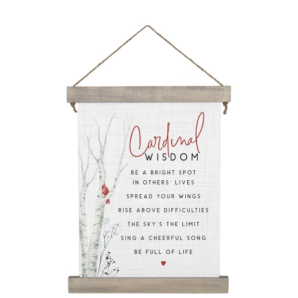 Cardinal Wisdom Canvas Wall Hanging