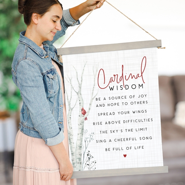 Cardinal Wisdom Canvas Wall Hanging