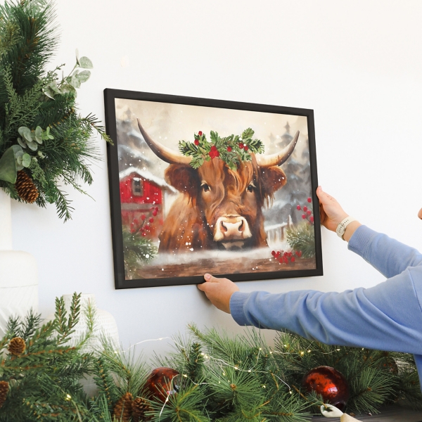Christmas Yak Framed Art Print