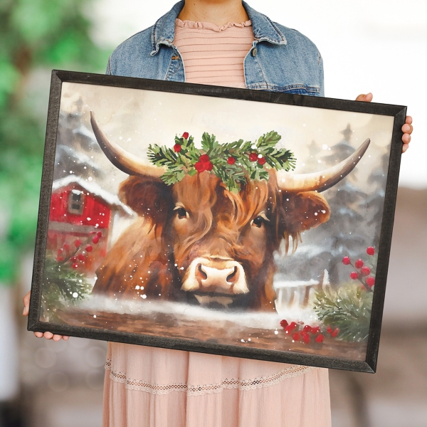 Christmas Yak Framed Art Print