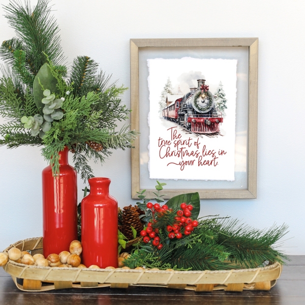 True Spirit Train Christmas Framed Art Print