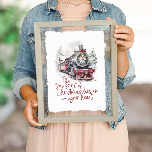 True Spirit Train Christmas Framed Art Print