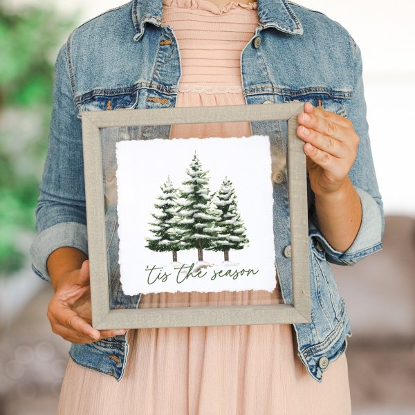 Tis the Season Trees Framed Art Print