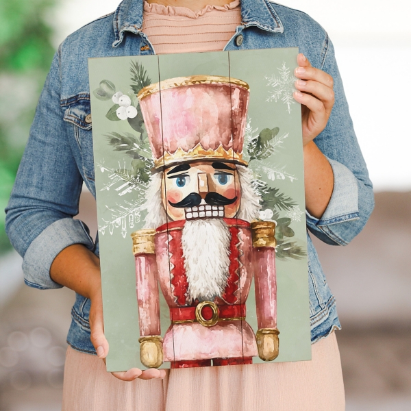 Pink Nutcracker Wood Wall Plaque