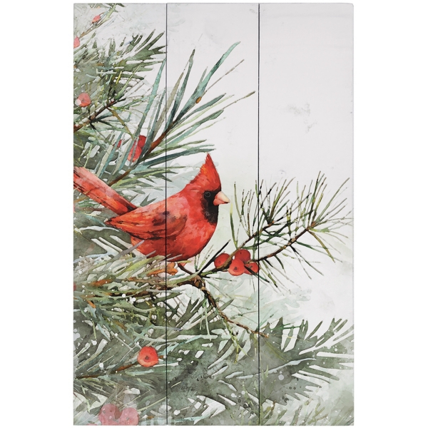 Watercolor Cardinal Wood Wall Art Print