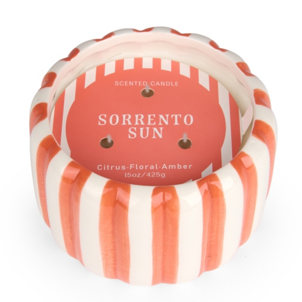 Stripe Ceramic 3-Wick Jar Candle