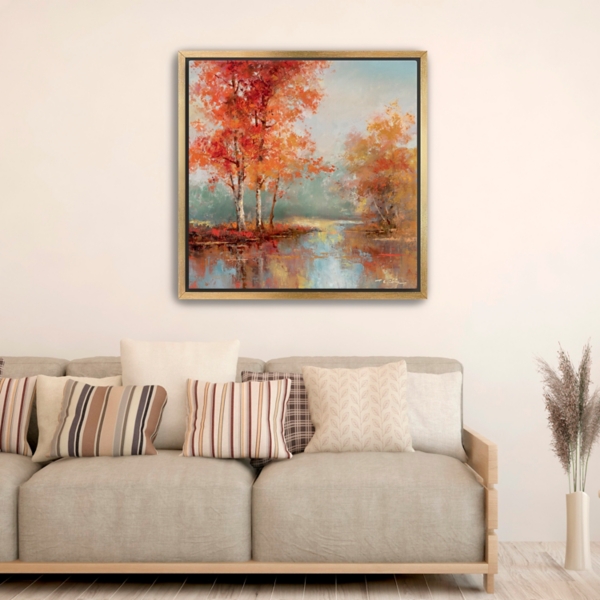 Graceful Autumn Framed Canvas Art Print