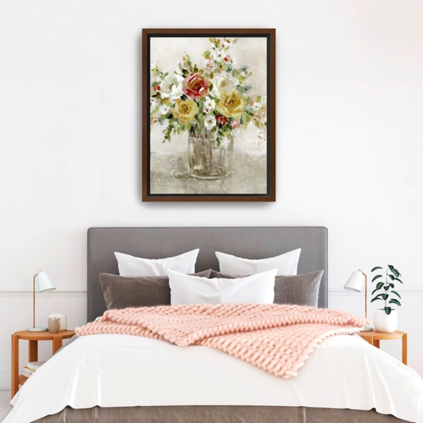 Dreamy Arrangement Framed Canvas Art Print
