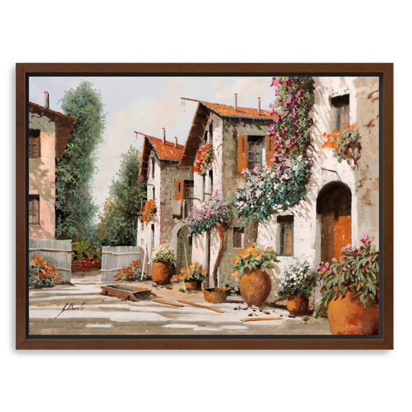 Piazza Verde Framed Canvas Art Print