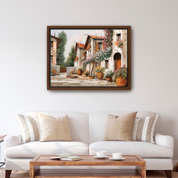 Piazza Verde Framed Canvas Art Print