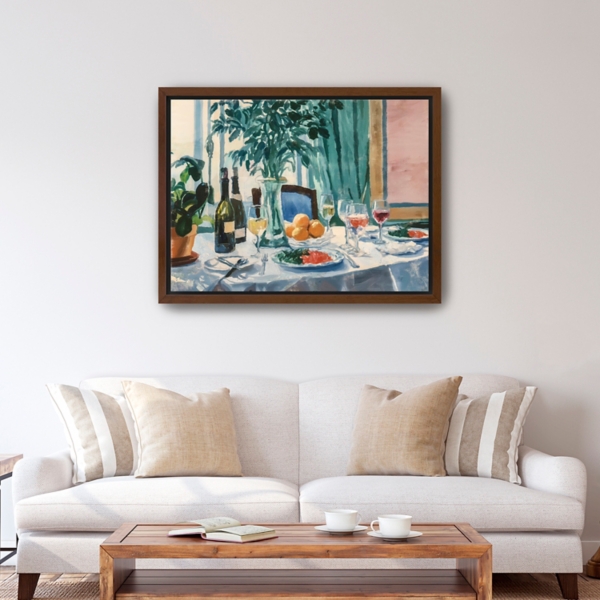 Fine Dining Framed Canvas Art Print