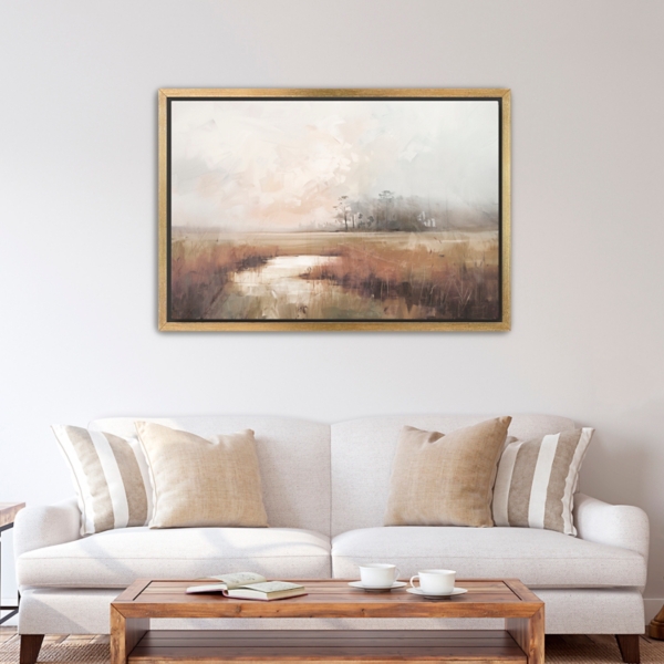 Riverbend Reflections I Framed Canvas Art Print