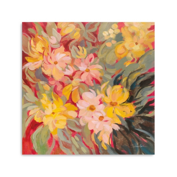 Magenta and Gold Florals Canvas Art Print