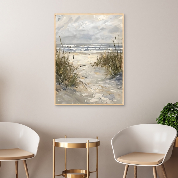 Textured Coast Framed Canvas Art Print