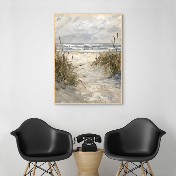 Textured Coast Framed Canvas Art Print